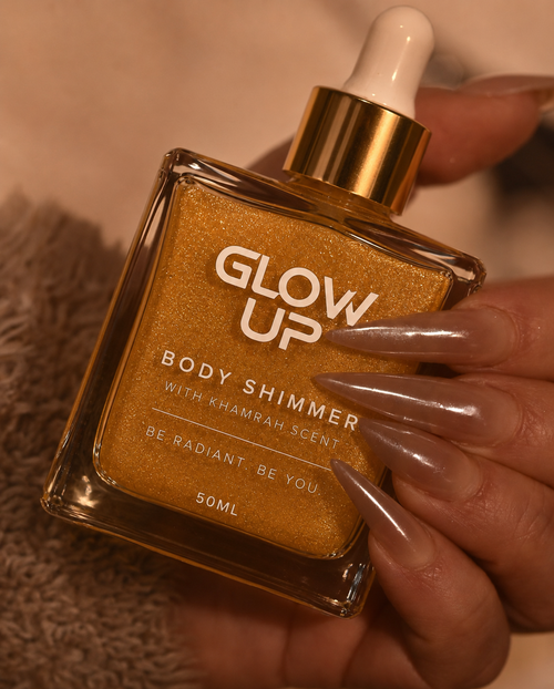 Glow Up Body Shimmer Khamrah Scent | Gold Shimmer